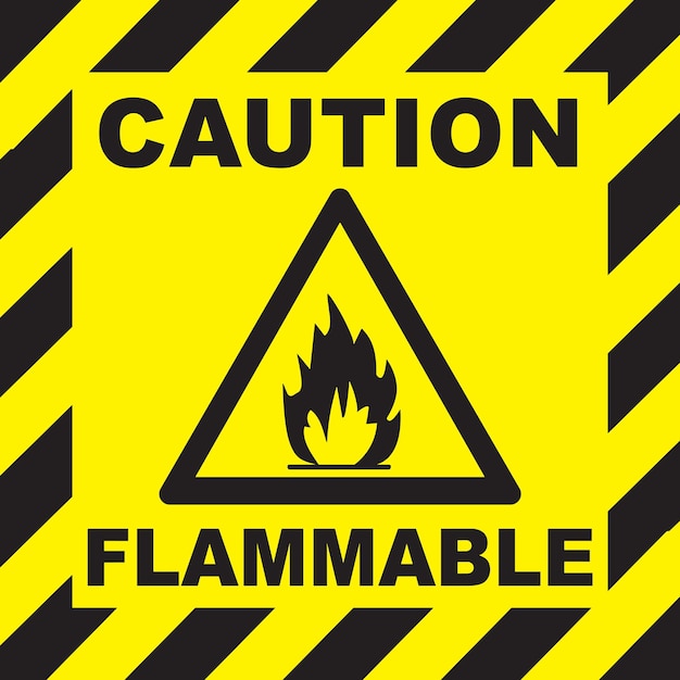Signe D'avertissement à Vecteur Hautement Inflammable Signe Inflammable