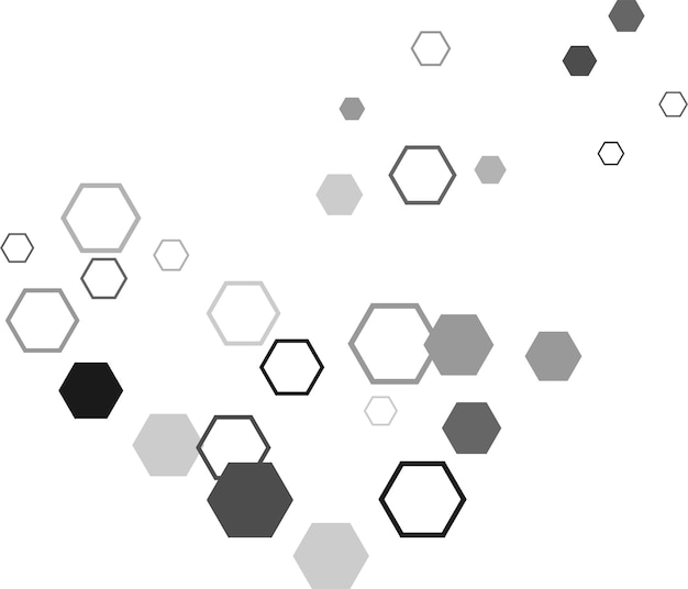 Signe de cellule ou icône de mosaïque de raster hexagonal à hexagone Gradation