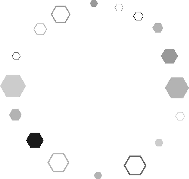 Signe de cellule ou icône de mosaïque de raster hexagonal à hexagone Gradation