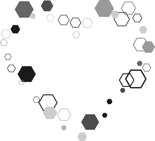 Signe de cellule ou icône de mosaïque de raster hexagonal à hexagone Gradation