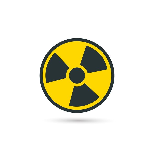 Vecteur signe de cercle jaune d'avertissement radioactif symbole vectoriel d'avertissement de radioactivité dan nucléaire radioactif