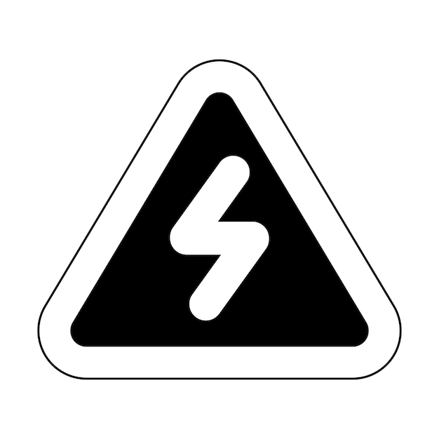Vecteur signe de danger à haute tension de contour alerte électrique icône d'avertissement vecteur web plat mobile isolé