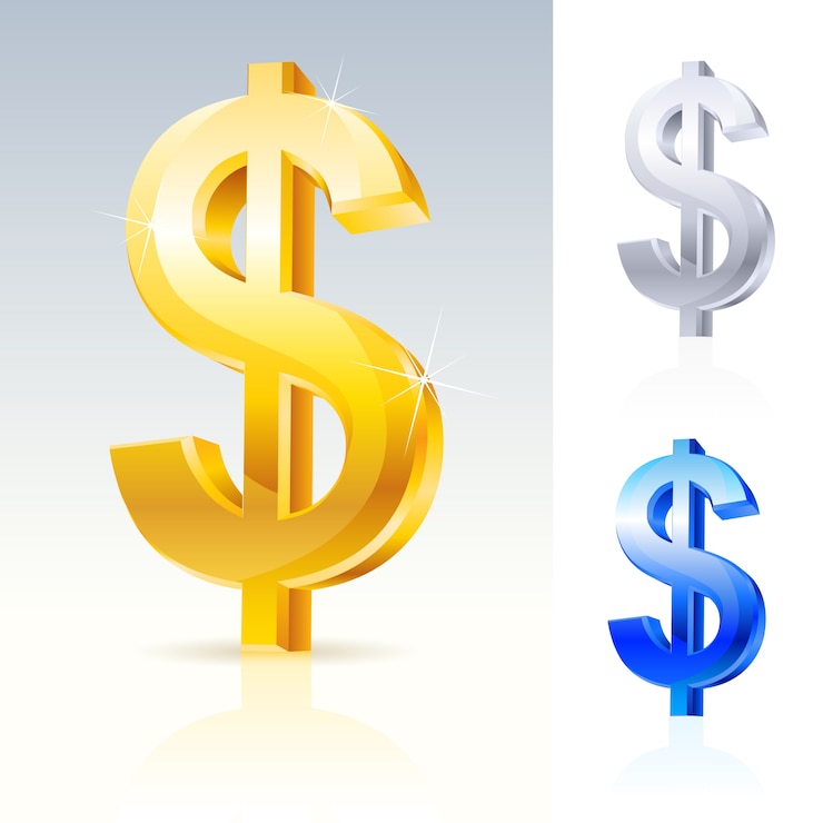 Vecteur signe de dollar abstrait