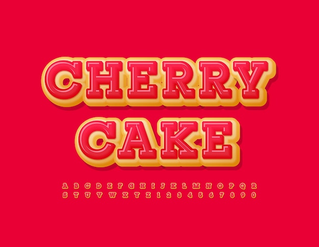 Signe Doux De Vecteur Cherry Cake Tasty Bright Font Pink Glacé Donut Alphabet Letters And Numbers Set