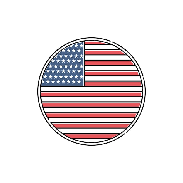 Vecteur signe du drapeau pour la célébration de la fête de l'indépendance des états-unis