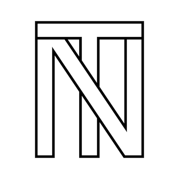 Vecteur signe du logo n t n icône de lettres doubles logo n t