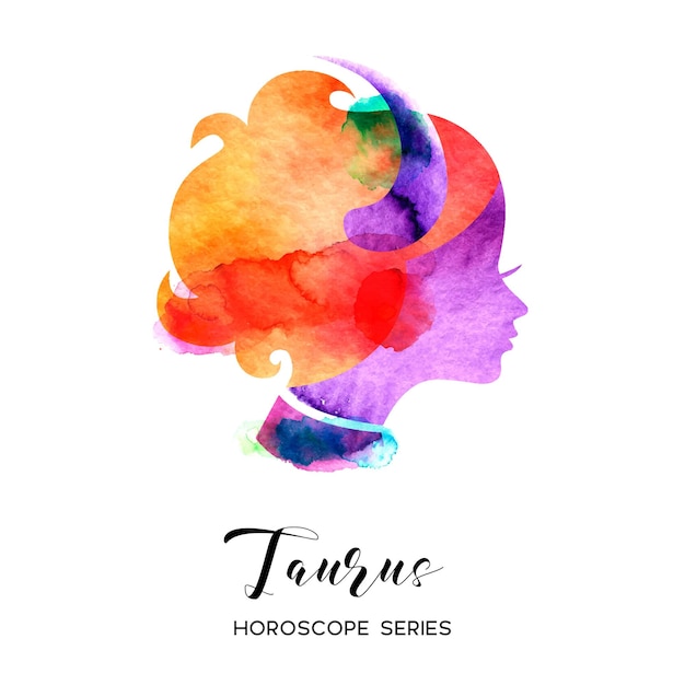 Signe du zodiaque du Taureau Belle silhouette de fille Illustration vectorielle Série d'horoscope