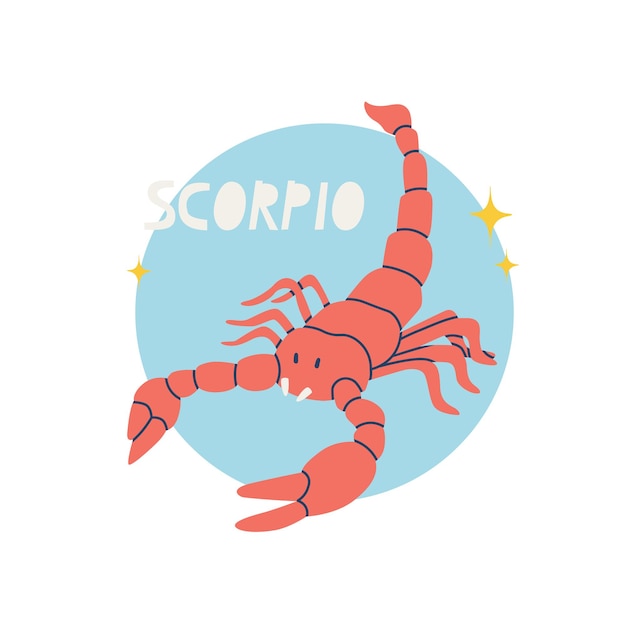 Signe du zodiaque Scorpion Le huitième symbole de l'horoscope Signe astrologique de ceux nés en novembre Illustration vectorielle pour la conception
