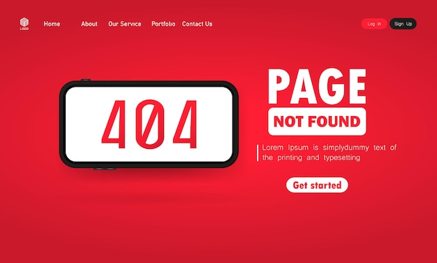 Signe d'erreur 404 sur l'illustration de l'écran du téléphone intelligent. Message de page non trouvée. Conception de l'interface utilisateur. Vecteur sur fond isolé. EPS 10.