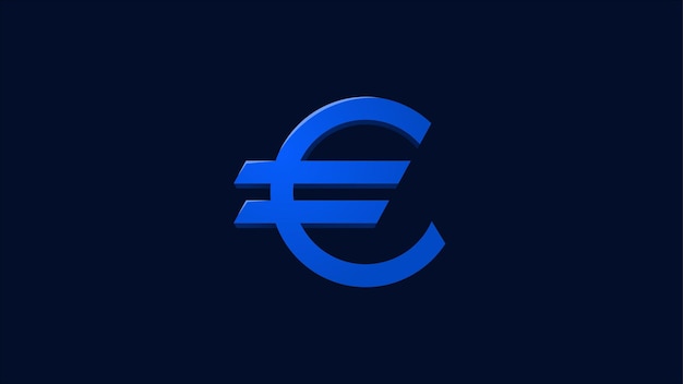 Vecteur signe euro sur stock de vecteur de fond bleu