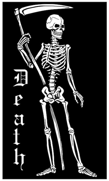 Vecteur signe d'halloween pochoir squelette plat