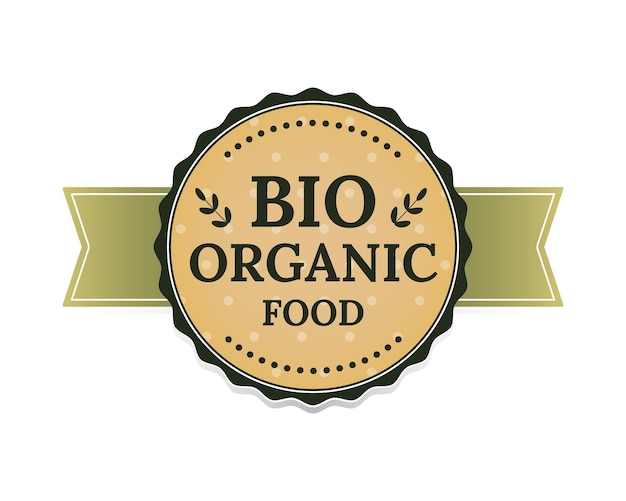 Signe D'icône D'étiquette Bio Organic Food