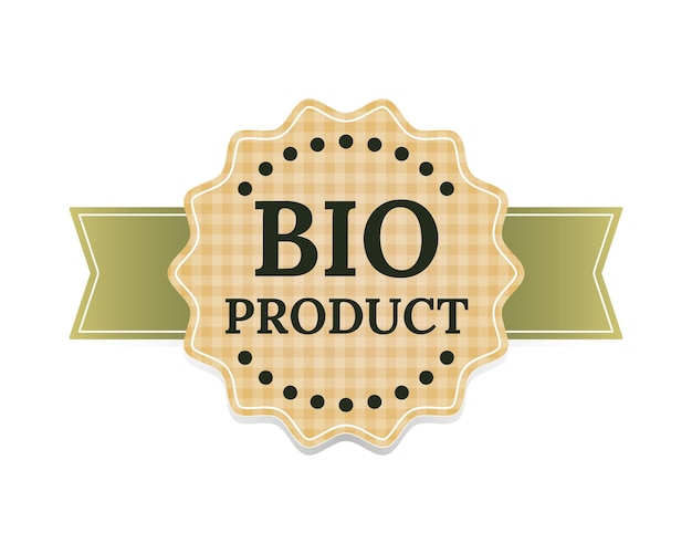 Signe D'icône D'étiquette De Produit Bio Autocollant Pour Produits Biologiques Insigne D'aliments Biologiques Illustration Vectorielle