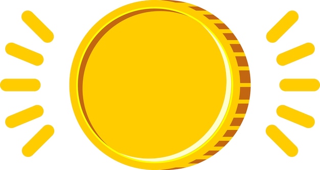 Vecteur signe d'icône de pièce d'or dans un style plat