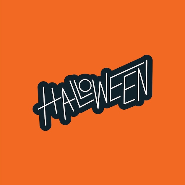 Vecteur signe et logo de typographie de style main vecteur halloween pour célébrer les vacances.