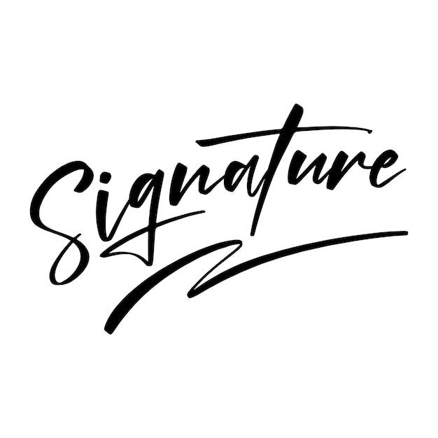 Vecteur un signe manuscrit qui indique la signature dessus