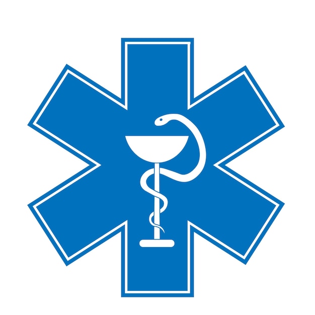 Vecteur signe médical icône étoile de vie pictogramme de style glyphe étoile ambulance hôpital