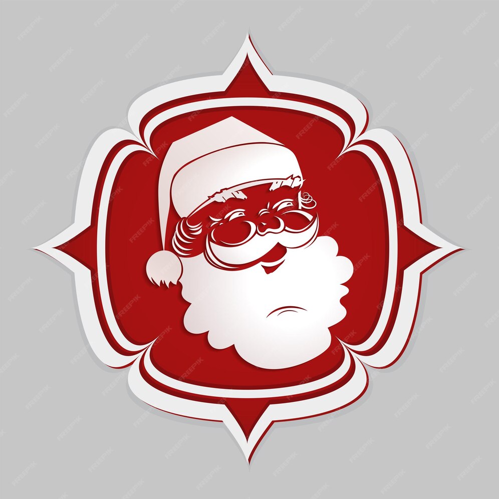 Signe De Noël Avec La Silhouette De La Tête Du Père Noël Dans Un Cadre