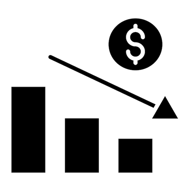 Vecteur un signe noir et blanc qui dit dollar dessus