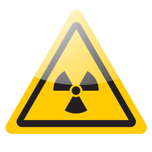 Signe Nucléaire D'avertissement Jaune. Icône De Symbole De Danger De Rayonnement. Illustration Vectorielle