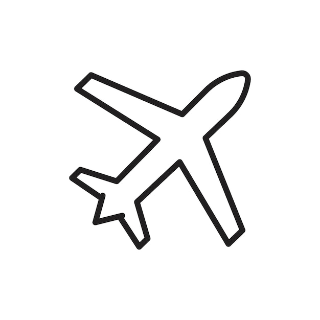 Signe de réglage du contour de l'icône de l'avion