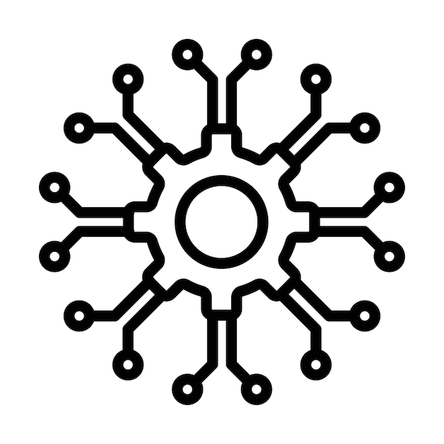 Signe de réglage du contour de l'icône des TIC