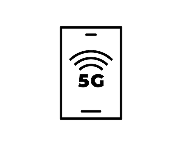 Signe De Réseau D'icône De Technologie Vectorielle 5g Illustration 5g Symbole Internet Dans Le Style De Minimalisme De Ligne Plate