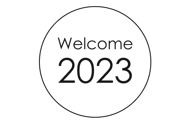 Signe Rond De Bienvenue 2023 Sur Fond Blanc