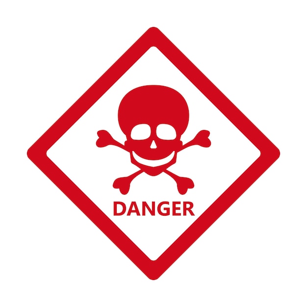 un signe rouge avec un signe de danger dessus