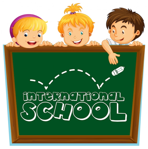 Signe Scolaire International Avec Trois Enfants