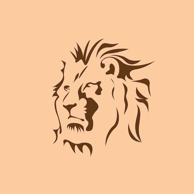 Vecteur signe vectoriel lion brun