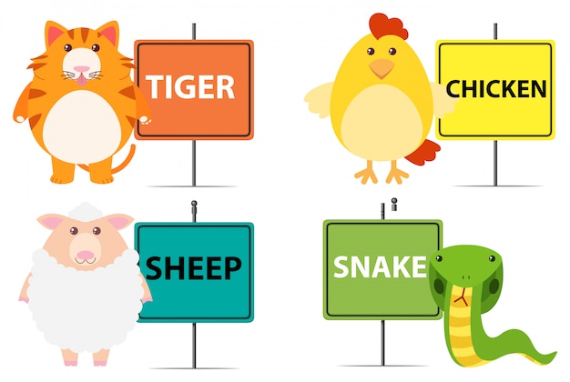 Signer Avec Différents Types D'animaux