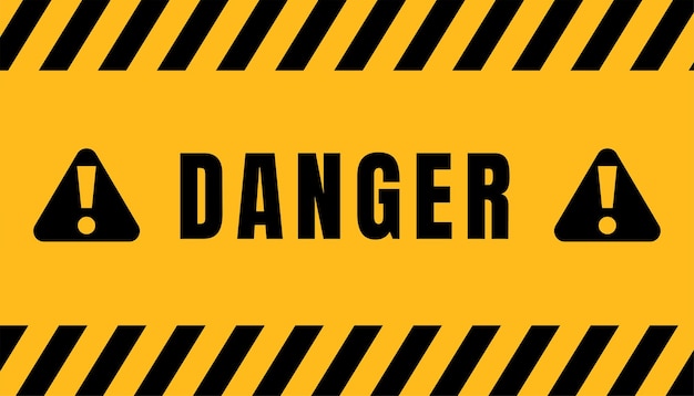 Vecteur signes de danger qui avertissent d'un danger possible pour la vie et la santé vecteur rectangle d'avertissement de danger jaune