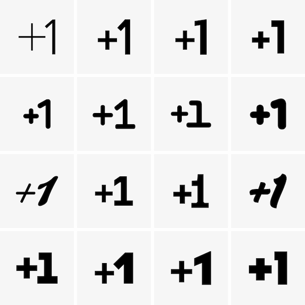 Vecteur signes plus un