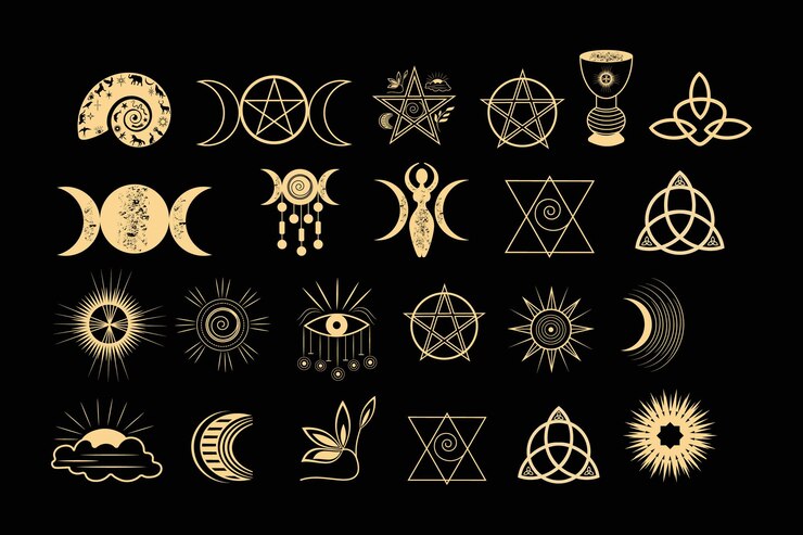 Vecteur signes et symboles mystiques