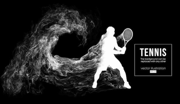 Silhouette Abstraite D'un Homme De Joueur De Tennis