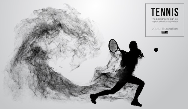 Vecteur silhouette abstraite d'une illustration de femme de joueur de tennis