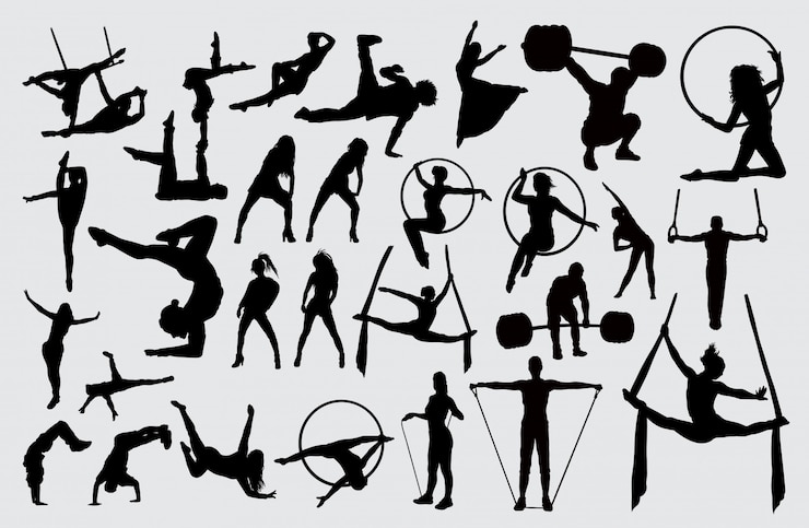 Vecteur silhouette d&#39;activité sportive.