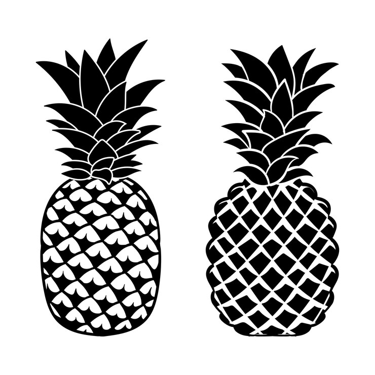 silhouette d'ananas dessiné à la main