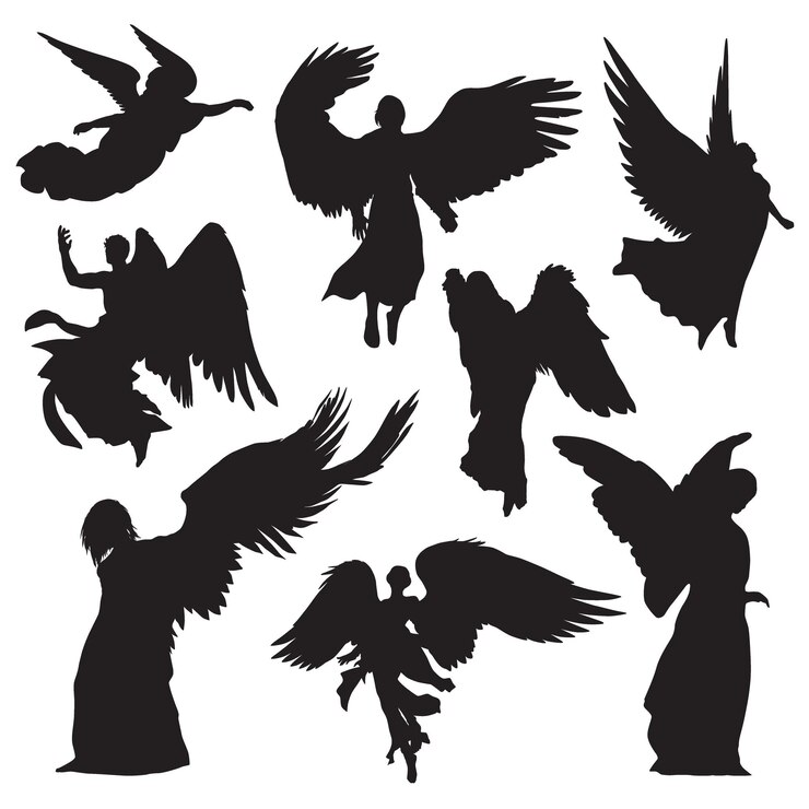 Vecteur silhouette d'ange