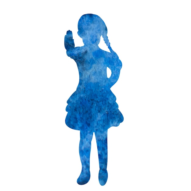 Silhouette Aquarelle Petite Fille