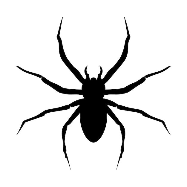 Silhouette D'araignée Isolée Sur Fond Blanc Icône Illustration Vectorielle