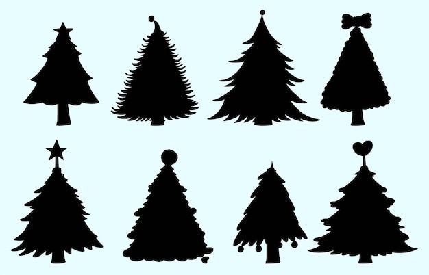 Vecteur silhouette d'un arbre de noël