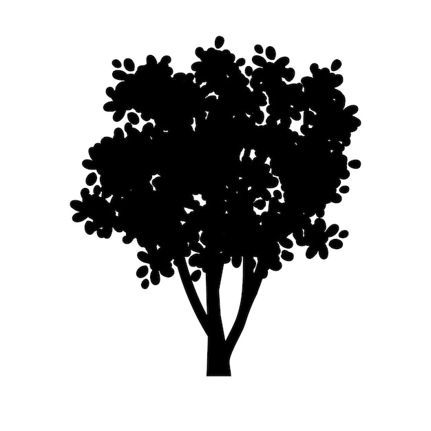 Vecteur silhouette d'arbre noir