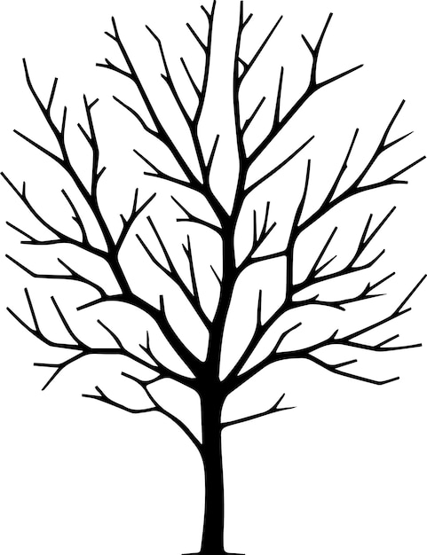 Silhouette D'arbre Nu Silhouette Vectorielle Minimale Silhouette De Couleur Noire Silhouette à Fond Blanc 22