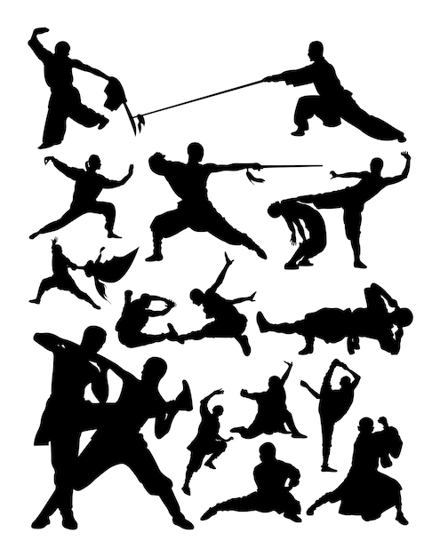 Silhouette Des Arts Martiaux De Shaolin