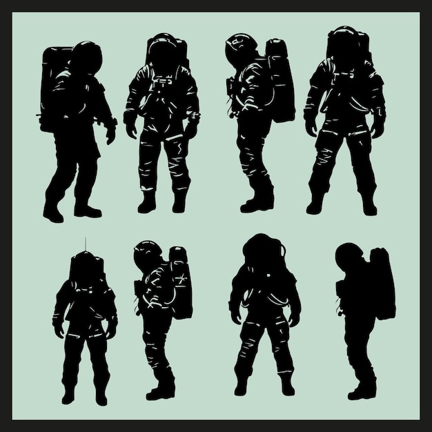 Vecteur la silhouette de l'astronaute est un vecteur.