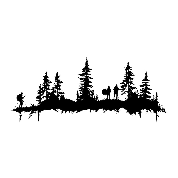Vecteur une silhouette d'aventure sauvage sur un fond blanc