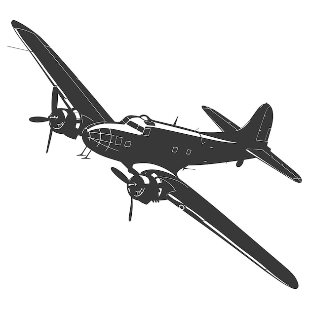 Vecteur silhouette de l'avion couleur noire seulement