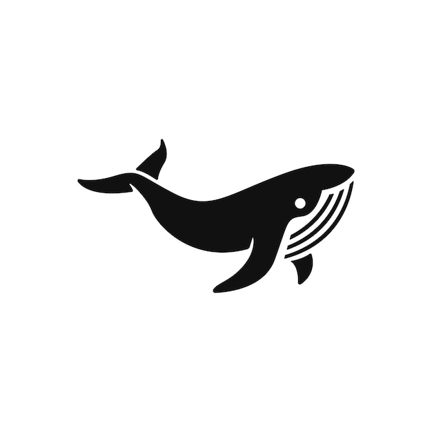 Vecteur silhouette de baleine à bosse icône de baleine logo de baleine vecteur de baleine.